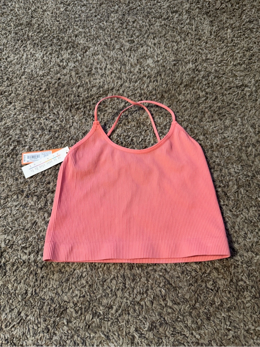 Colsie Coral Pink Ribbed Tank Top